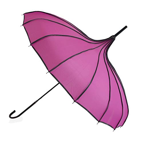 Preisvergleich Produktbild Fotografie Requisiten Prinzessin Umbrella Lange Hand UV-Schutz Regenschirm regnerisch und sonnig bunten Pagode Regenschirm (Color : Rose red)