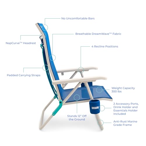 Shibumi Shade | Portable Beach Chair for Adults | Anti-Rust Marine Grade Frame | 300lb Capacity | Padded Backpack Straps | Weighs 8 Pounds | Breathable Fabric - Thumbnail 6