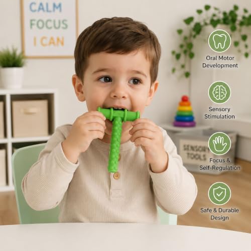 Image of Chewy tubes speech therapy tools, Solution for speech Delay child pack of 1 Green