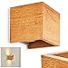 Produktbild Wandleuchte Badajoz, moderne Wandlampe aus Holz/Metall in Natur/Weiß, eckige Leuchte mit verschiedenen Lichteffekten, Up & Down Leuchte, 1-flammig, 1 x G9, ohne Leuchtmittel