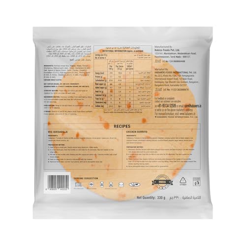 Image of Habanero Tomato & Herbs Tortilla Wraps | Soft Tortilla Wraps for Burritos, Wraps & Quesadillas | Ready to Eat | 6 Pieces | 330g