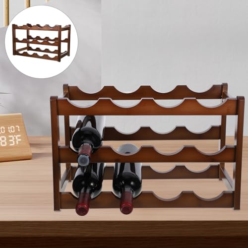 Soporte para botellas de vino de bambú miniatura 5