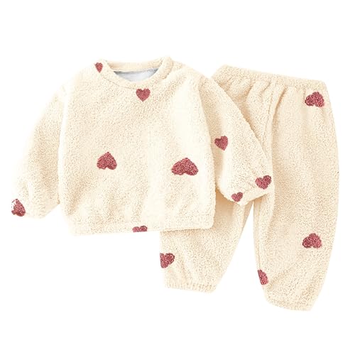 2-Piece Boys Girls Fleece 𝐏a𝐣amas Set Plush 𝐏ajama Set Kids Toddler Plush 𝐏js Valentine's Day 𝐋ounge𝐰ear Outfits3