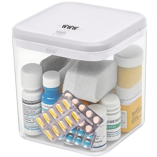 EMLTHORY Clear Medicine Lock Box with code, Small Food Snack Phone medication Lock Boxes for...