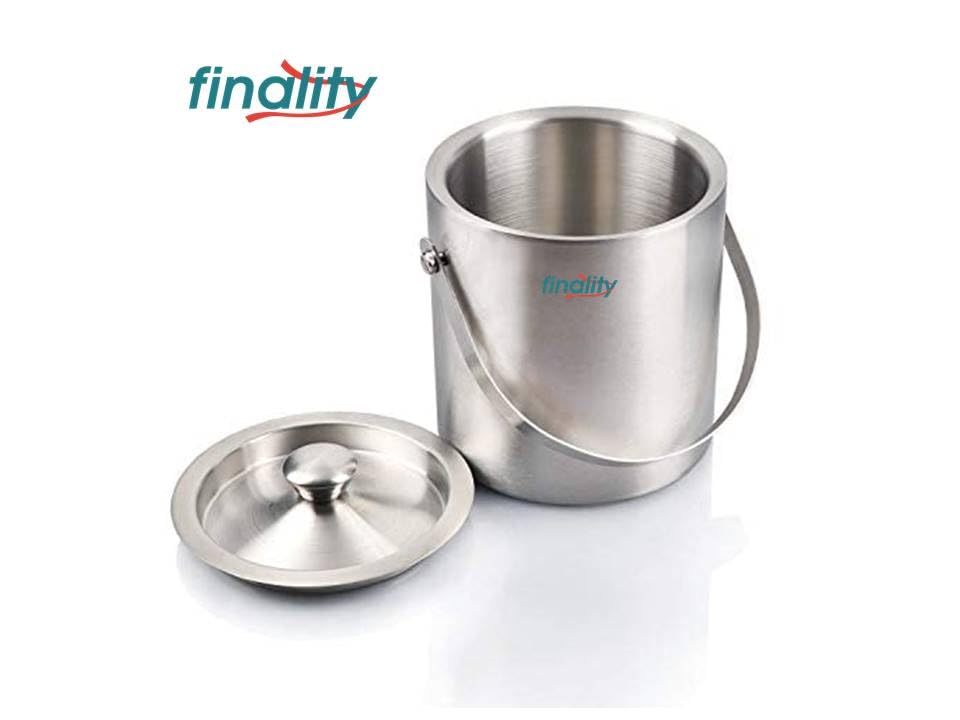 finality Double Walled Stainless Steel Ice Bucket with Lid and Ice Tong [ 1 Liter ] Keeps Ice Cold for 6 h - Image 4 thumbnail