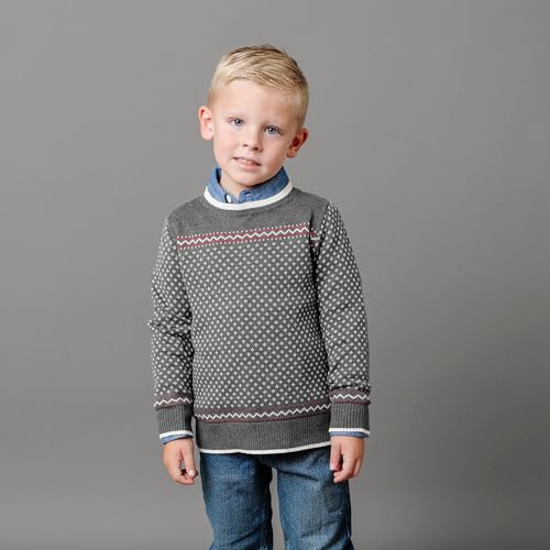 Image of Hope & Henry Boys' Long Sleeve Crew Neck Pullover Sweater