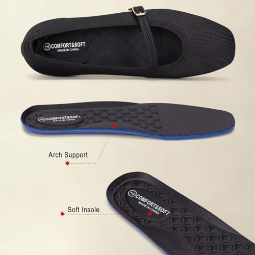 Frank Mully Mary Jane Women Flat Shoes Slip on Square-Toe Washable Shoes Comfortable for Dressy and Work with Ankle Strap4