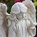 JARPSIRY Angel Garden Statue, Sitting Angel Sculpture, Resin Angel with Bird Figurine for Patio Yard Porch Lawn Outdoor Decor Home Shelf Sitter Memorial Spiritual Gifts