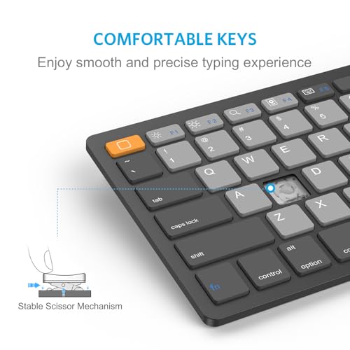 Image of OMOTON Bluetooth Keyboard Compatible with iPad 10th Generation, iPad 10.2 (9th /8th /7th), iPad Pro 13 /12.9 /11 inch, iPad Air /Mini and More Bluetooth Enabled Devices, Graphite Gray
