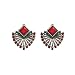 Blackzone Lovely Girl Daily Makeup Women Vintage Ethnic Style Rhinestone Earrings Fan-Shaped Bohemian Ear Stud Gift