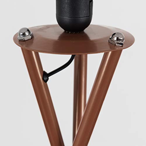 image for MiniSun Modern Copper Metal Tripod Floor Lamp with a Grey & Copper Cyl