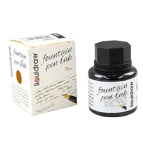 Liquidraw Butelki z atramentem do piór wiecznych, 10 różnych kolorów, 35 ml, odpowiednie do kaligrafii, atrament do dipów, dostępny czarny, niebieski, czerwony, zielony, brązowy, fioletowy, żółty itp.