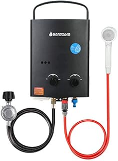 Camplux 1.32 GPM Portable Water Heater Tankless Water Heater Propane Outdoor Black