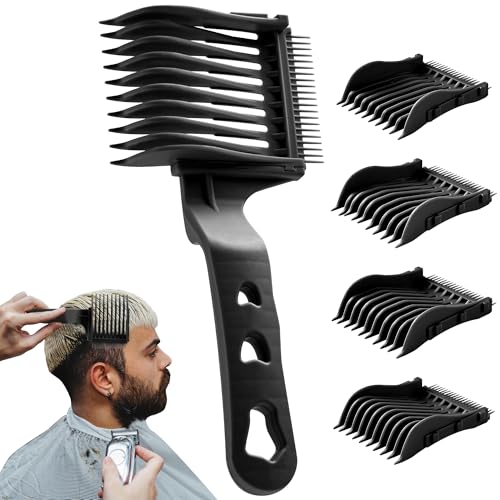 Xisilin Black 4-in-1 Detachable Fade Comb Set, Professional Barber Combs for Home & Salon Hair...