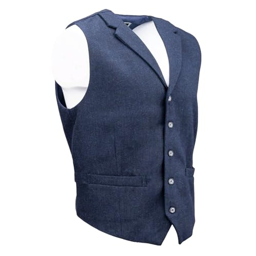 Image of OUTBACK TRADING Men's Jessie Vest | Lightweight Button Down Wool Western Outdoor Vest with Adjustable Back Slide Belt