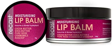 Recast Moisturising Lip Balm - Lip lightening, Restoring, Moisturising w/Pure Rose, Cocoa butter, Shea butter, Rosehip seed oil & more 15g
