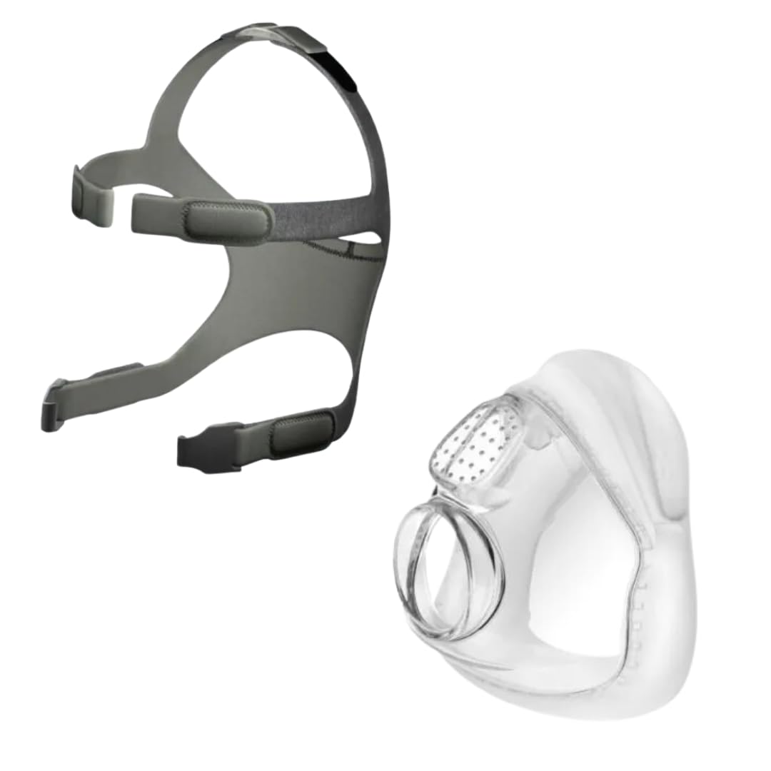 Generic F & P Sim-Plus Full Face Bundle - Medium/Large Headgear, Medium Cushion, Gray