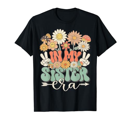 In My Sister Era Floral Hippie Groovy Retro Matching Family Camiseta