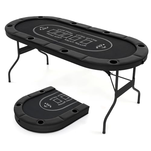Giantex 8 Player Poker Table Foldable, 72