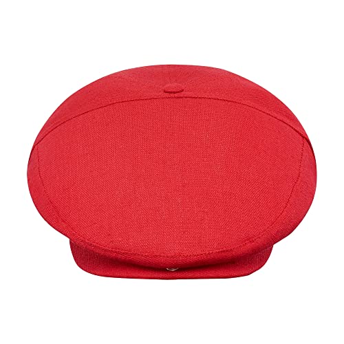 Sterkowski Swede Cap | 100% Linen Flat Cap For Men And Women | Flat Caps Hats For Men Newsboy Hats For Men Duckbill Hat Flat Cap Irish Hats For Men Cabby Hats For Men Caby Hats 58 Cm Red #TOP1