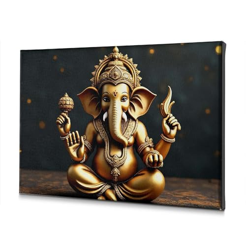 Toile Seigneur Ganesh pour salon : tableau déco mystique et spirituel de 30 x 40 cm