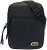 Lacoste Men's LCST Small Flat Crossbody Bag Shoulder, Black, One Size