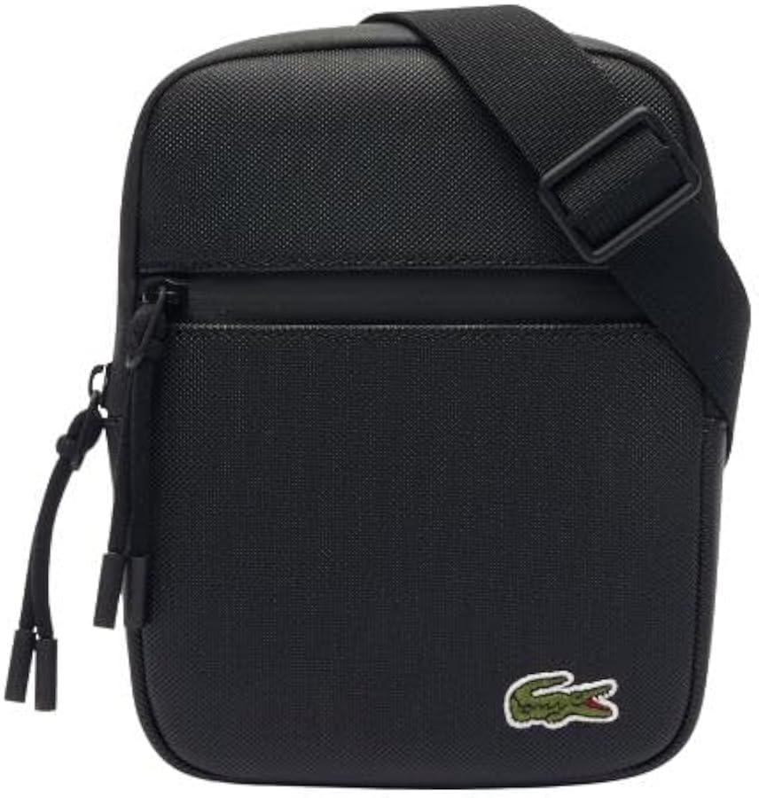 LACOSTE 黒　ショルダーバッグ Amazon.com: Lacoste Mens LCST Small Flat Crossbody Bag, Black, One
