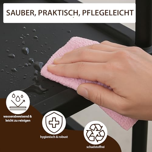 ABBAware Standregal mit 6 Ebenen - 40 x 30 x 135 cm Kunststoff schwarz - schmales Regal für Küche, Bad, Keller & Abstellraum - Badezimmerregal & Kellerregal ohne Bohren - schmales Regal