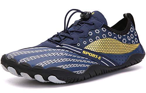Sixspace Escarpines de baño para mujer y hombre, zapatos de agua transpirables, zapatos de playa, zapatos de secado rápido, zapatos para correr, zapatos para ir descalzo, color, talla 45 EU Cover