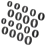 UNICRAFTALE 18Pcs Black Stainless Steel Plain Band Ring 9 Sizes Laser Inscription Blank Finger Ring Metal Hypoallergenic Wedding Classical Ring for Jewerly Making