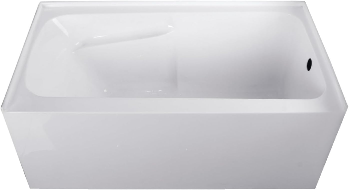 Aqua Eden VTAP543023R 54Inch Acrylic 3Wall Alcove Tub with Arm Rest
