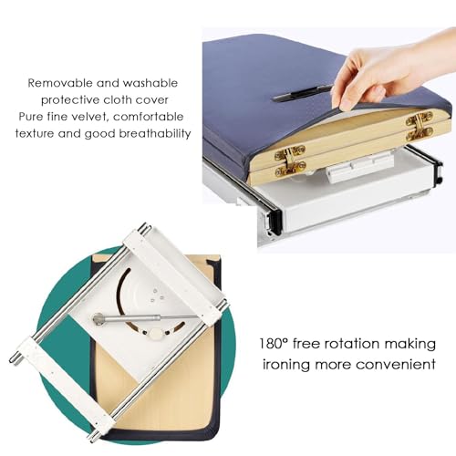 Retractable Ironing Board,Pull-out Rotatable 180° Ironing Board,Compact Ironing Board for Space Saving, for Wardrobe Cloakroom Home Apartment(Color 1) - Image 4