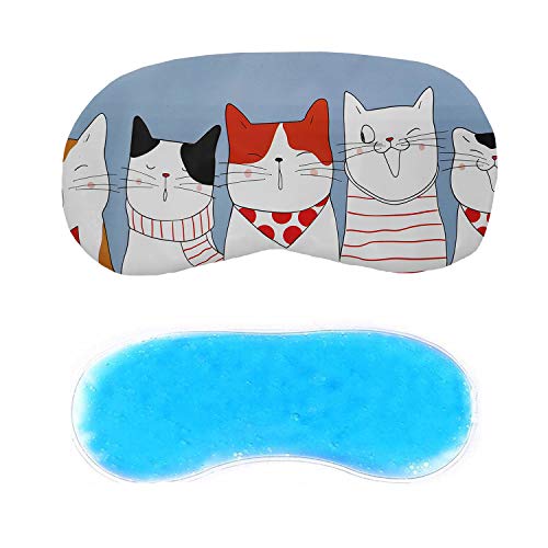 Image of Jenna Cute Sleeping Eye Shade Mask Cover for Insomnia, Meditation, Puffy Eyes and Dark Circles Silk 4Angel Black