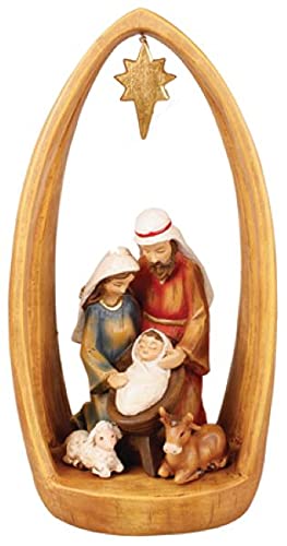 The Healing Corner Christmas Nativity Set Decoration - Holy Family With Star Ornament, Multicolor, 13"