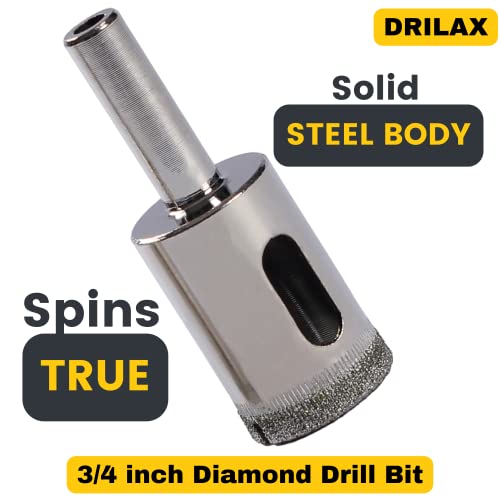 Drilax 3/4 Inch Diamond Drill Bit Hole Saw Set Drilling Tool Ceramic Porcelain Tiles Glass Granite Quartz 5 Pack #TOP2