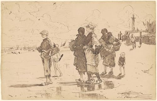 Cuadro sobre lienzo de John Singer Sargent via a pescare art clásico para salón de 60x90cm