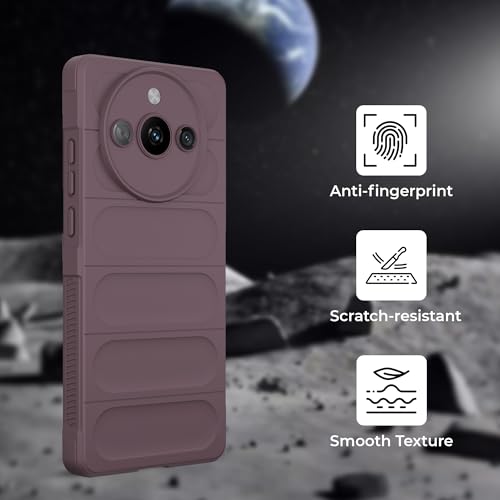 Image of A rtistque Liquid Silicone Stripes Back Cover Case for Realme Narzo 60 5G | with Camera Protection | with Inner Fabric | Anti Slip Grip | AirBag Case - Purple