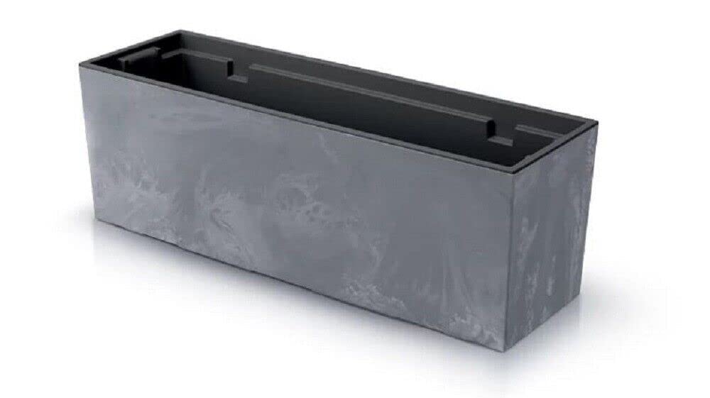 Maceta Urban Concrete Effect Case for Con Depósito, Dimensions (mm) 580 x 180 x 195, Colour Marengo