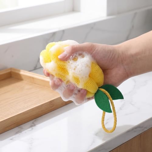 Esponja de baño Cabilock de 8 piezas de PE en forma de fruta 6