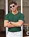COOFANDY Mens Shirts Casual T Shirt Knit Short Sleeve Undershirts Crew Neck Dress Shirts Green