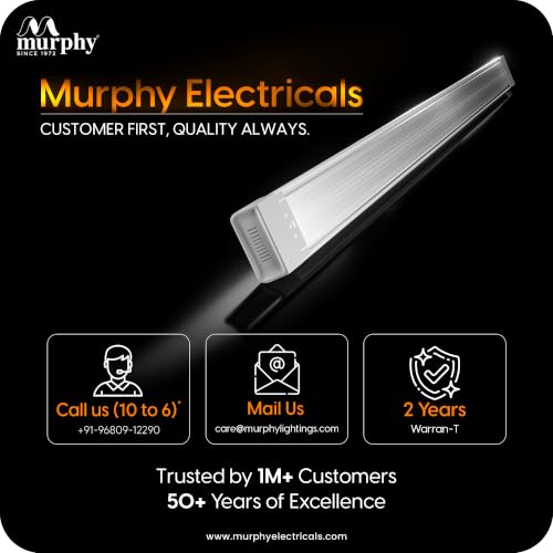 Image of Murphy MaxGlow 100W LED Tube Light, | 10000 Lumens| Cool White 6500K | Aluminium & PC Body | BIS Approved | 4kV Surge Protection| 2 Year Warranty | Pack of 2