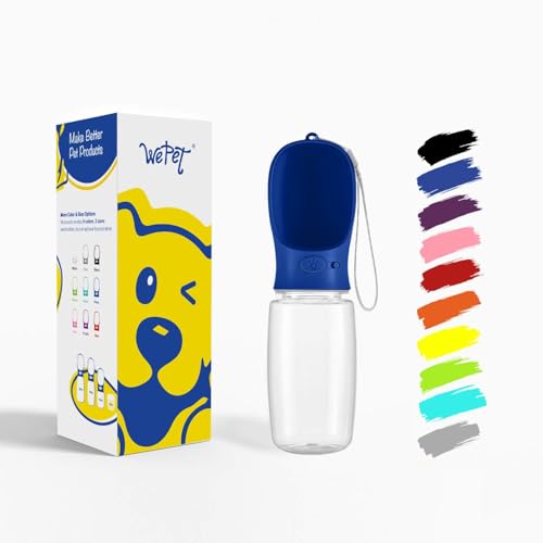 WePet Tragbare Hunde-Wasserflasche, 550 ml, Auslaufsicherer Trinknapf für Hunde – Praktisch für Spaziergänge, Wandern & Reisen – Aus lebensmittelechtem Kunststoff