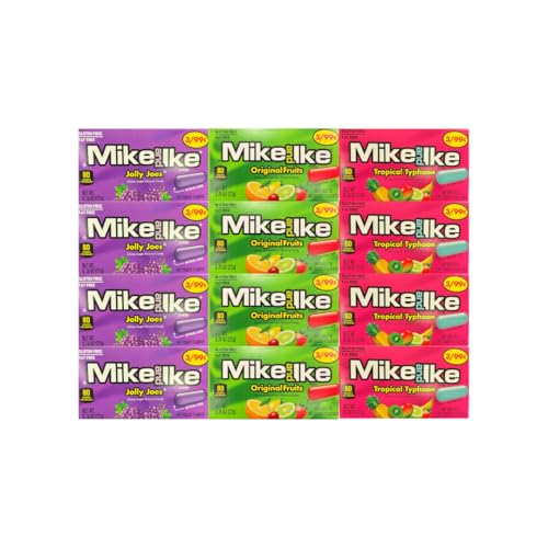 Variety Pack Mike and Ike Dulces Frutales Masticables 12 Paquetes miniatura 2