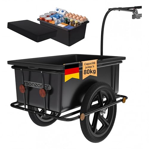 MONZANA® Remorque de vélo cuve 90L Amovible bâche...