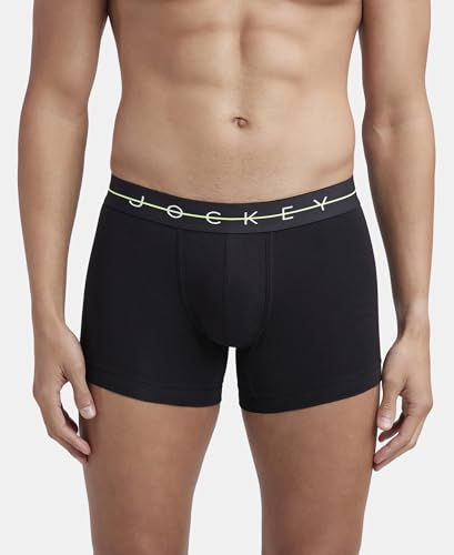 Image of Jockey NY16 Men's Super Combed Cotton Elastane Stretch Solid Trunk with Ultrasoft Waistband (Pack of 2)