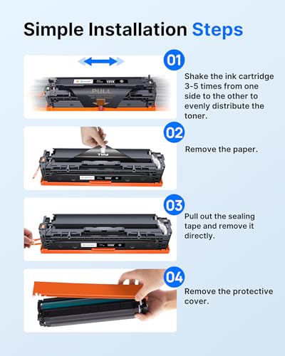 GPC Image Toner Cartridges Replacement for HP 131X 131A CF210X CF211X CF213X CF212X Compatible with LaserJet Pro 200 color M251n M251nw MFP M276n M276nw (Black Cyan Magenta Yellow,4-Pack) - Image 6