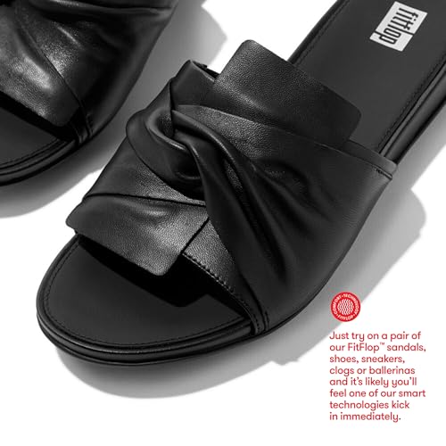 FitFlop Women's Gracie Soft-Twist Leather Slides Wedge Sandal3