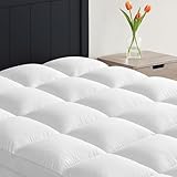Aemicion Soft King Size Mattress Topper, Luxury Fluffy Cooling Mattress Pad for Back Pain Relief, Easy to Clean, Box Sewing Design, Deep Pockets Fit 8-21' Mattresses 76' x 80'