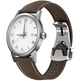 FKM Rubber Watch Strap with Deployant Clasp, 20mm 21mm 22mm Universal Quick Release Replacement Strap for Men Women,Dustproof,Sweat-proof,Oil proof Sport Soft Fluoroelastomer Wristband (Brown, 20mm)
