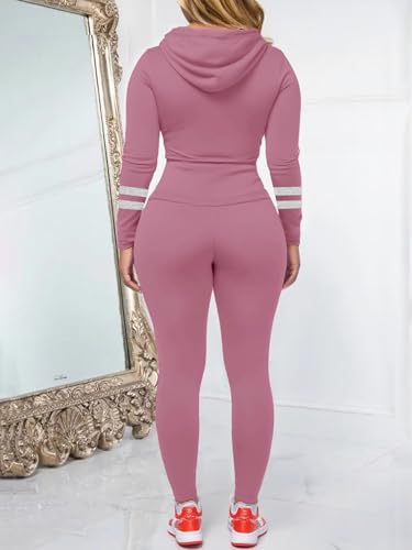 STOLKISS Women 2 Piece Outfits Workout Sets Bodycon Tracksuit Long Sleeve Zip Up Hoodie Jacket Jogger Match Sweat Pants Set — view 5